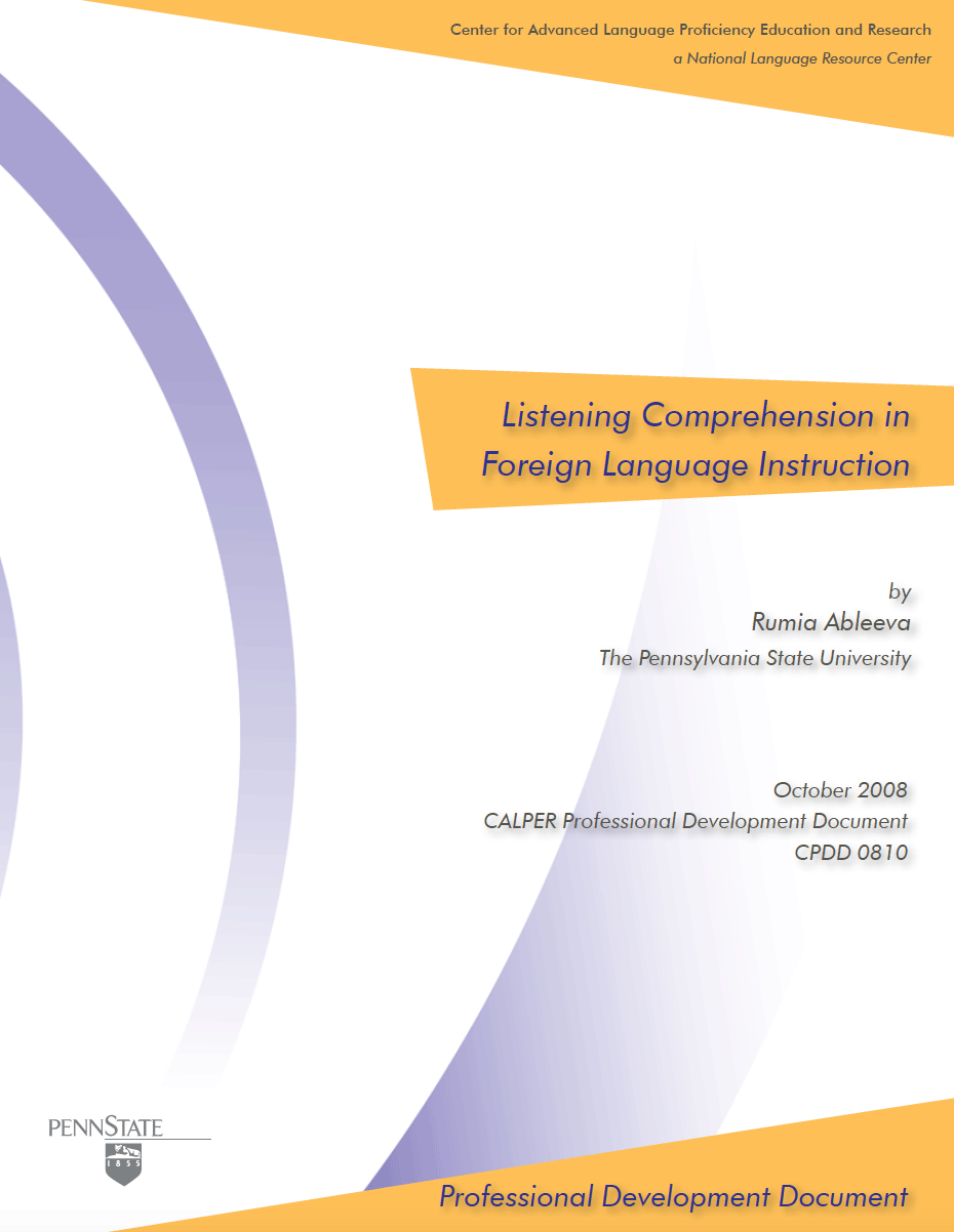 Listening Comprehension in Foreign Language Instruction Cover Image