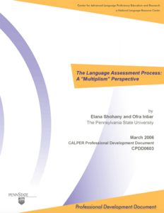 The Language Assessment Process: A "Multiplism" Perspective Cover Image