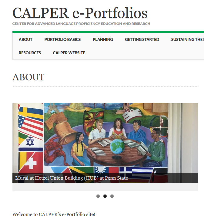 CALPER ePortfolios Resource site Cover Image